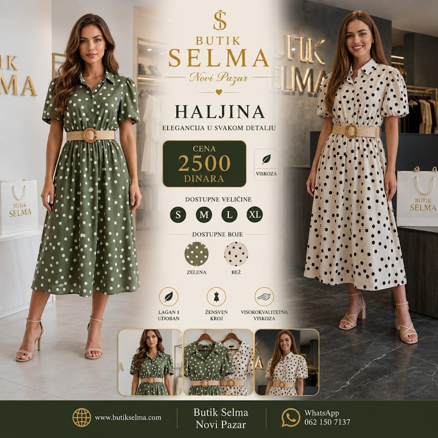 Haljina kratki rukav viskoza