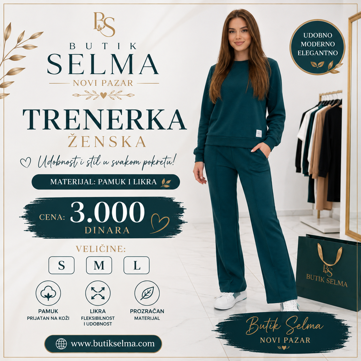 Trenerka pamuk i likra